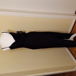 Liz & Sara formal black bareback dress with thigh split side  Junior Med  New